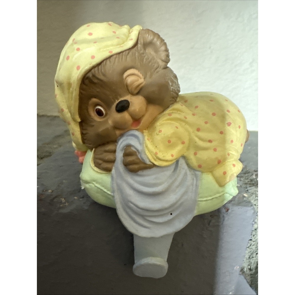 Vintage Teddy Bear Christmas Stocking Holder 1983